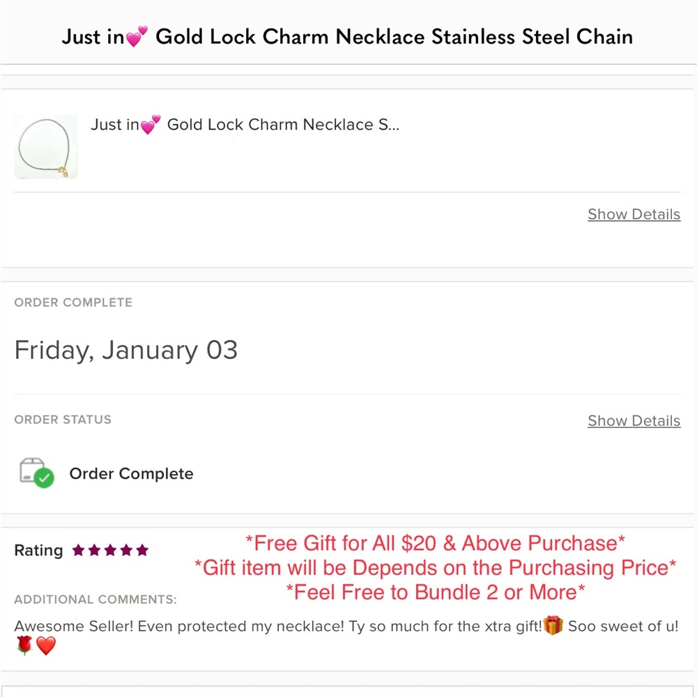 Last Set❣️Gold Lock Charm Necklace & Bracelet Stainless Steel ChainOR 915 Silver - Picture 6 of 6